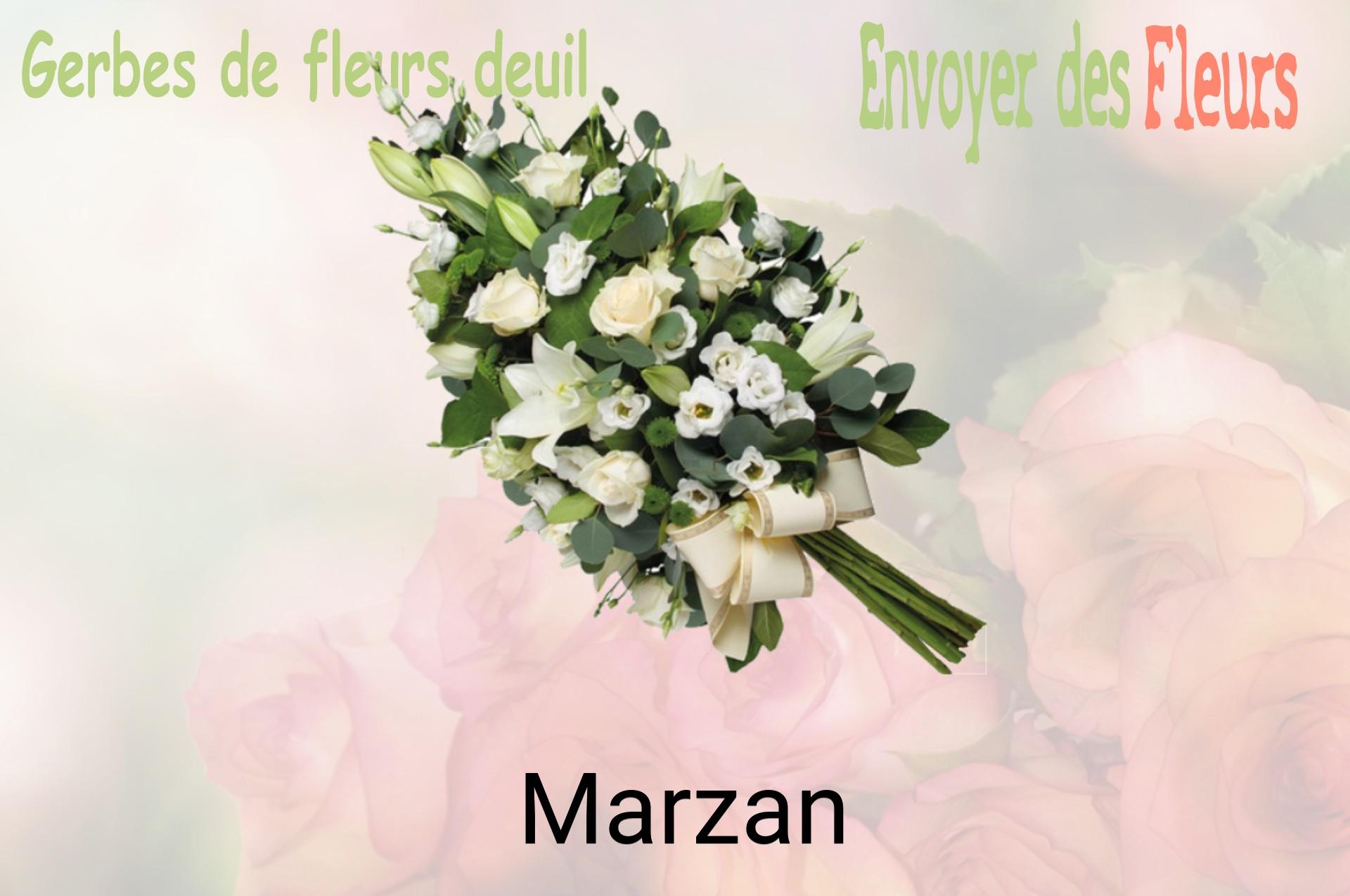 Gerbe de fleurs de deuil livrée à Marzan